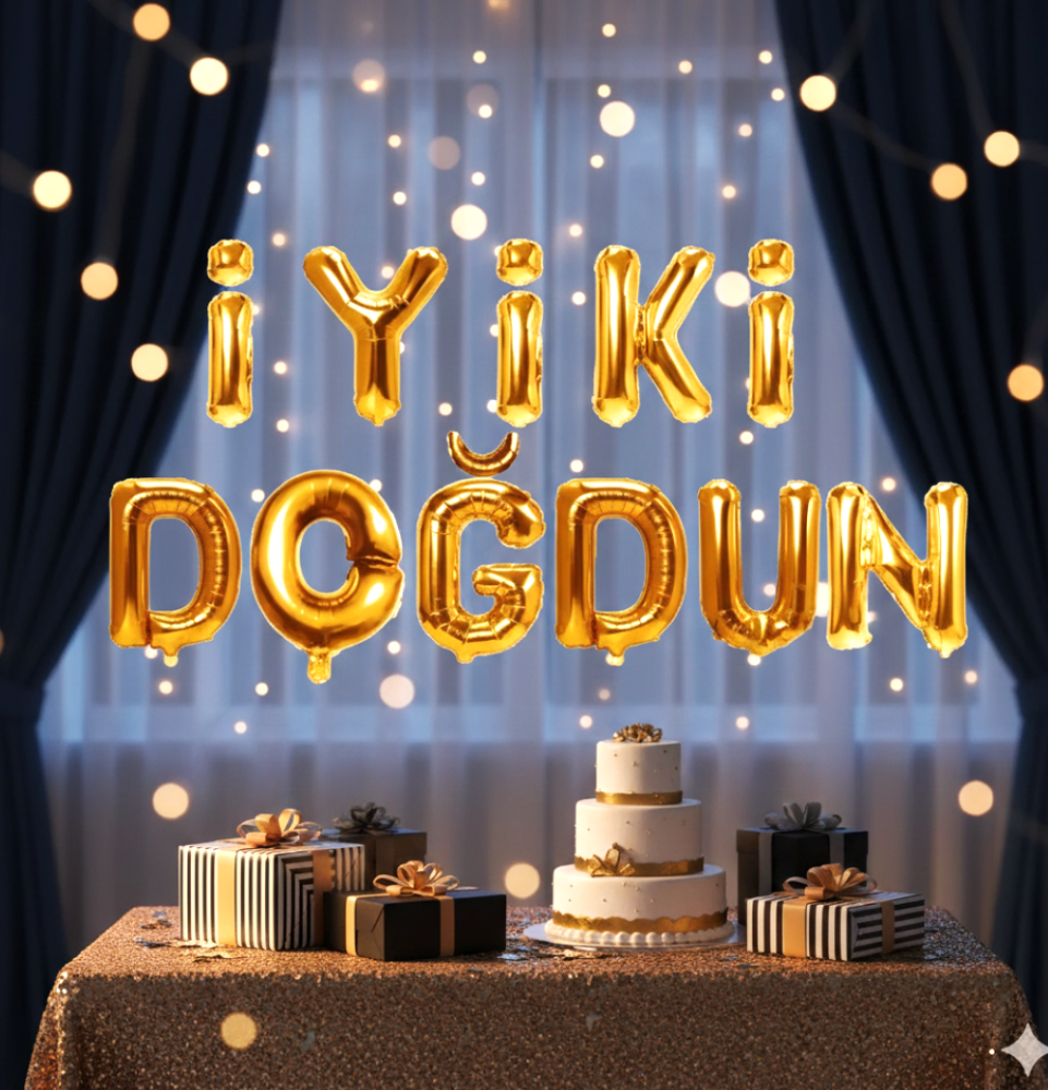  Iyıkı Dogdun Altın Renkl Folyo Balon FOL-IYKI/ ALTIN - 1