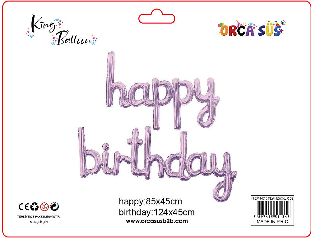 Kalıgrafik Happy Bırtday balon Lıla FLY-HPY/09 - 1