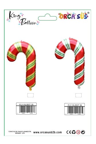 Noel figür basyon şeker FLY-YIL/ BST 25 BASTON FİGÜR 60*98 CM - 